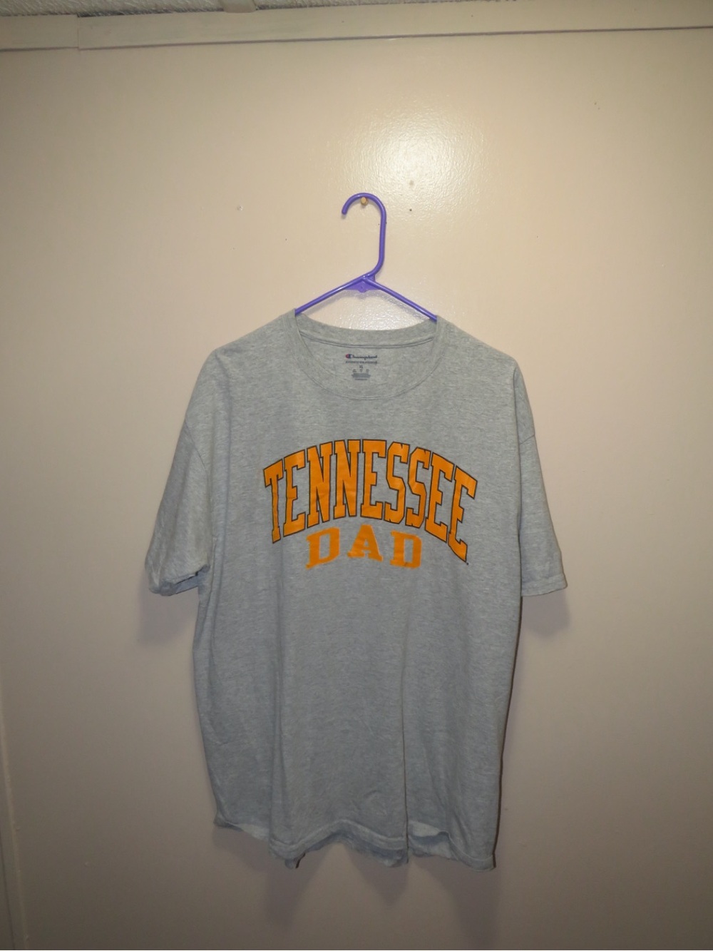 Champion Grey T-Shirt. University of Tennessee, Size XL